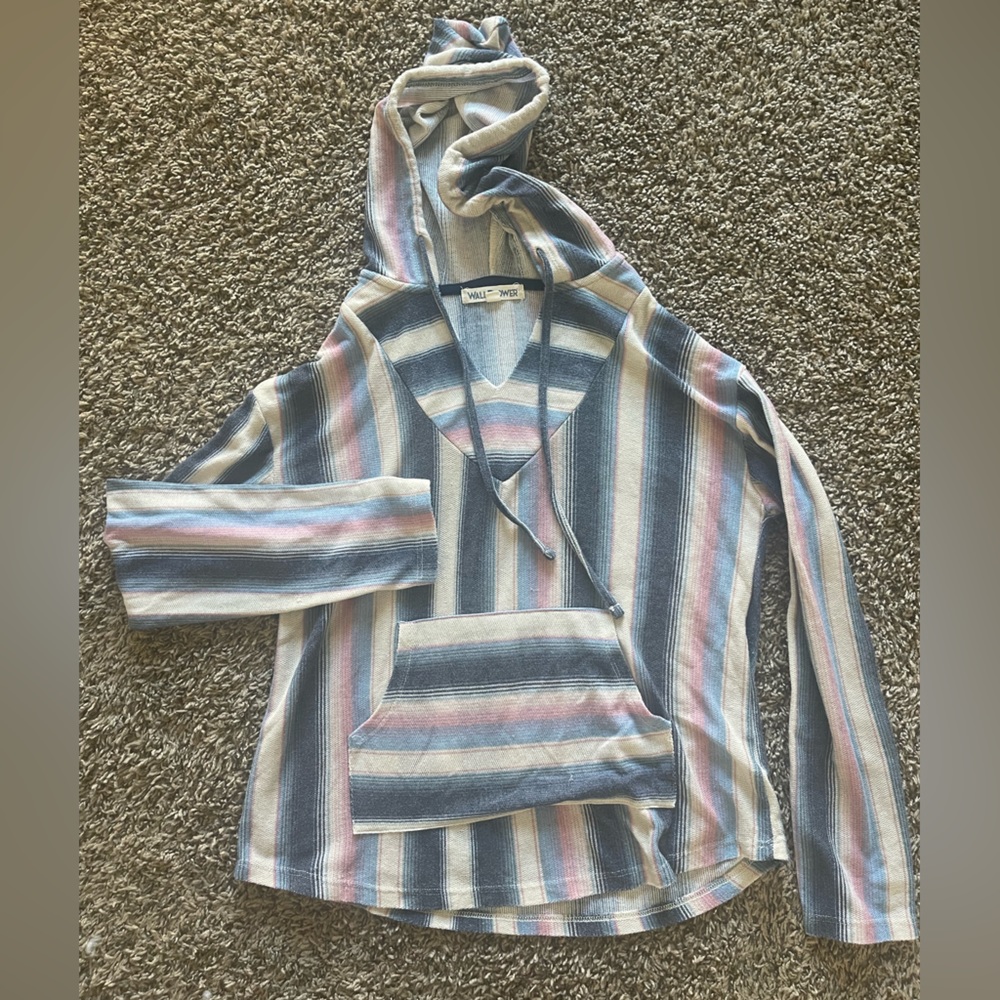 WallFlower Women’s Baja Long Sleeve Knit Hoodie Pullover